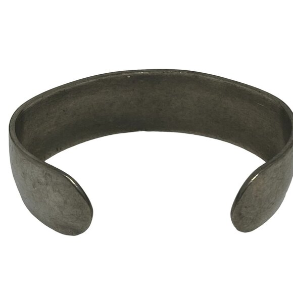 Vintage Signed Kirk Stieff Pewter Cuff Bracelet Engraved Monogram Elegant Design - Picture 3 of 4